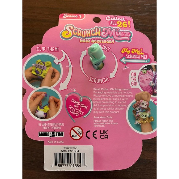 NEW Scrunchmiez Doodle #21 Hair Clip Scrunchie Scrunch Miez - PENGUIN - Picture 3 of 5